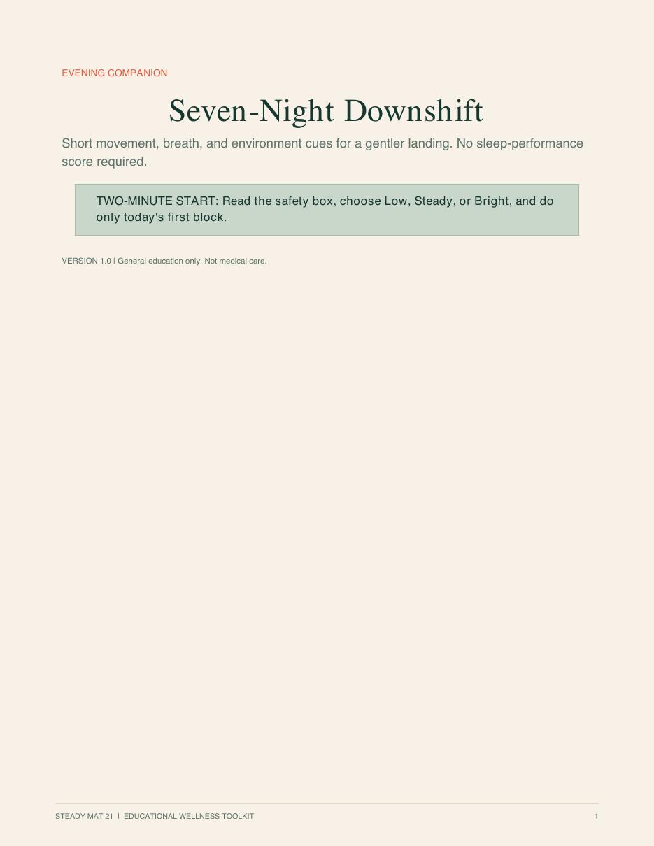 Cover of Seven-Night Downshift