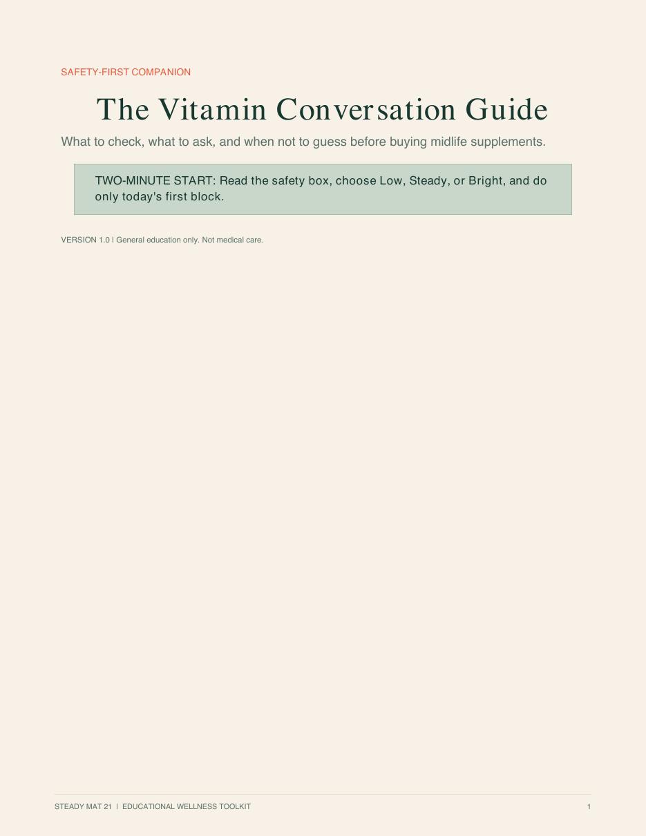 Cover of the Vitamin Conversation Guide